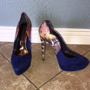 2 Lips Too Blue suede heels